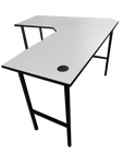 Simple White L Shape Table